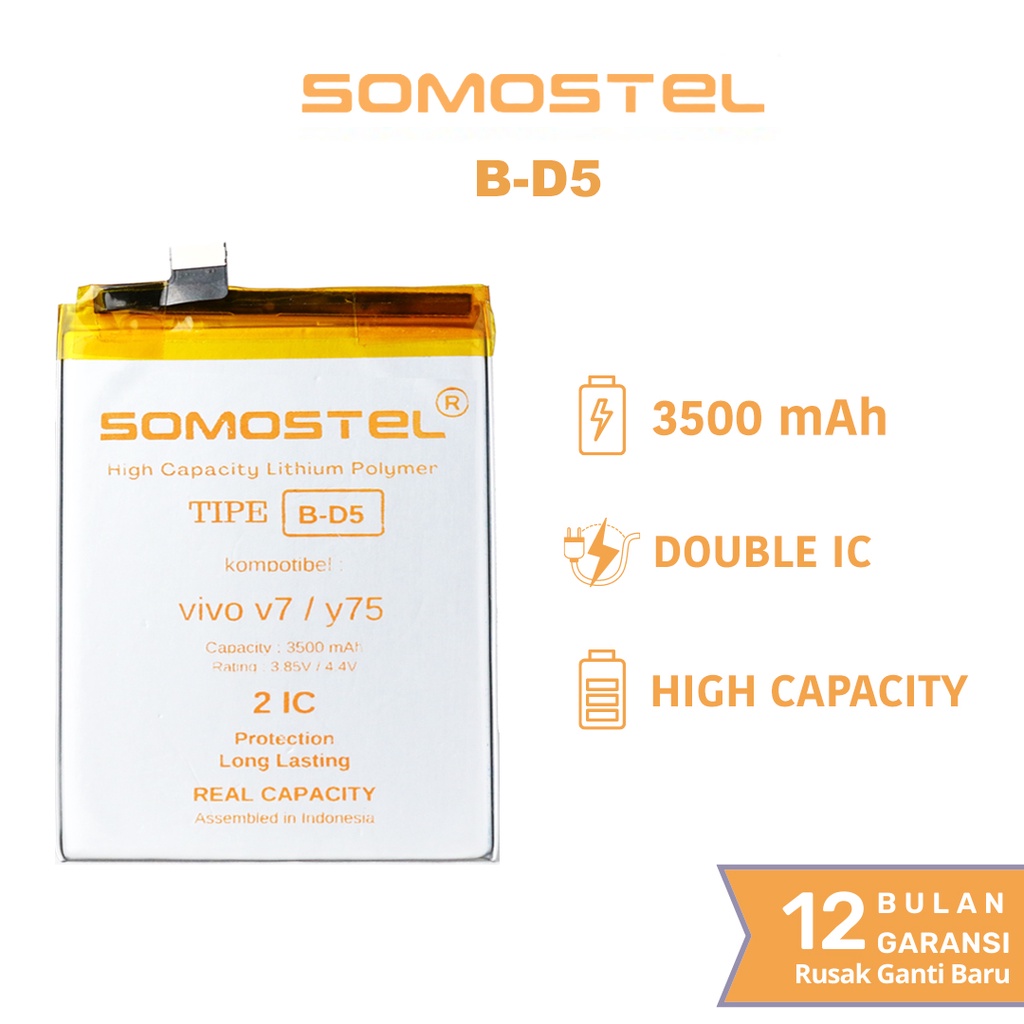 Somostel - B-D5 Vivo V7 Batre Batrai Baterai