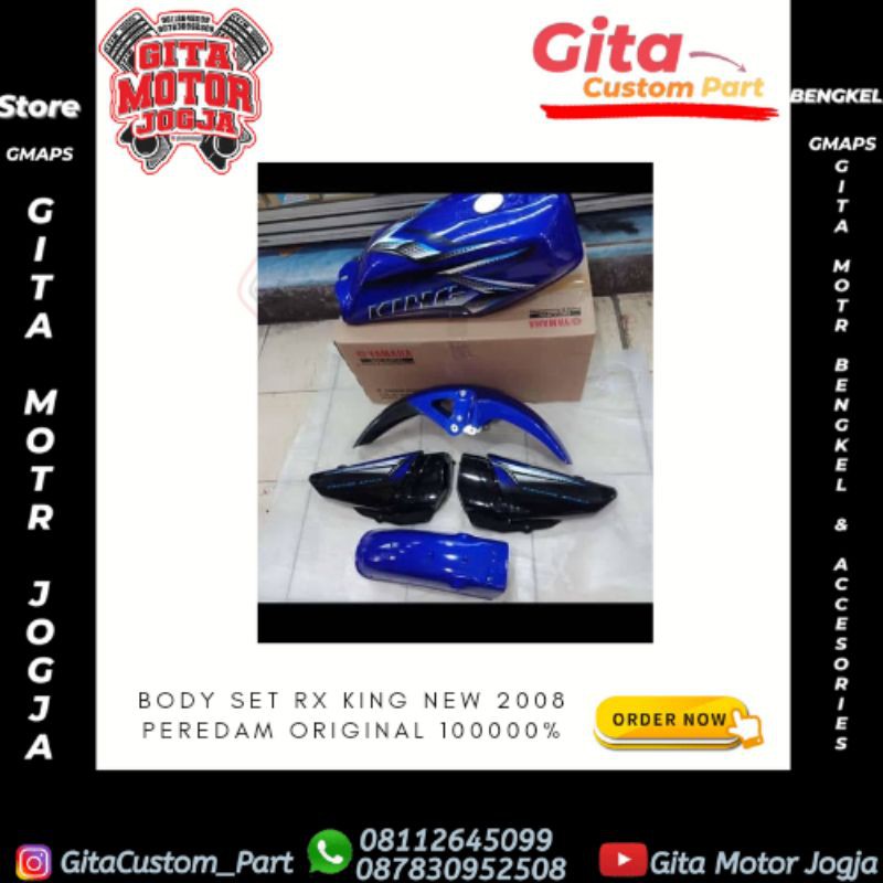 BODY SET RX KING PEREDAM 2008 BIRU ORIGINAL FREE KRAN BENSIN PART ORIGINAL