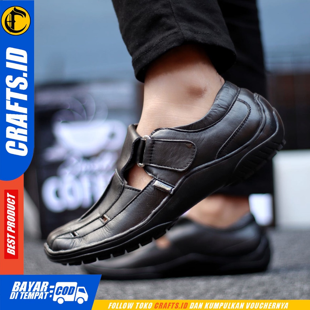 Crafts Britanic - Sepatu Kulit Slip On Casual Kerja Pria