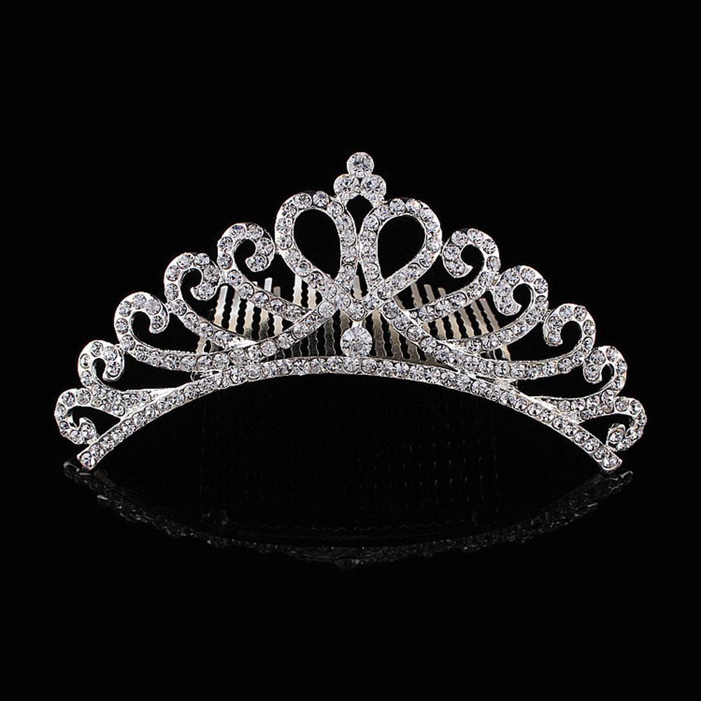 Agustinina Perhiasan Pernikahan Bergaya Chic Mahkota Sisir Rambut Bando Tiara Shiny Hair Styling Accessories