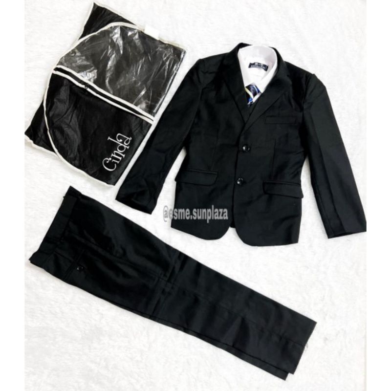 JAS IMPORT SLIM FIT CUTTING PREMIUM ANAK 5-13 TAHUN WARNA HITAM COCOK UNTUK ACARA PESTA / WISUDA / JAS