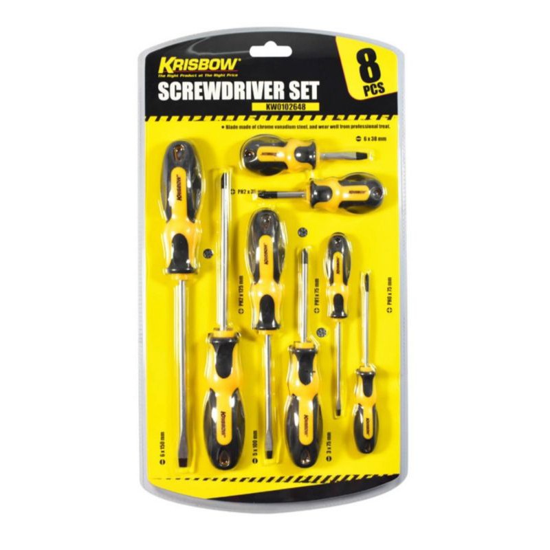 Krisbow Obeng set Plus Dan Minus 8 Pcs