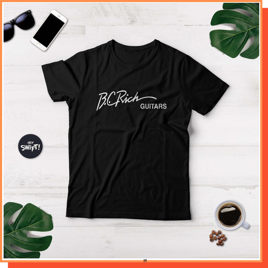 Kaos T-Shirt B.C RICH GUITAR LOGO GITAR BC   Cotton Combed 30S Standar Distro