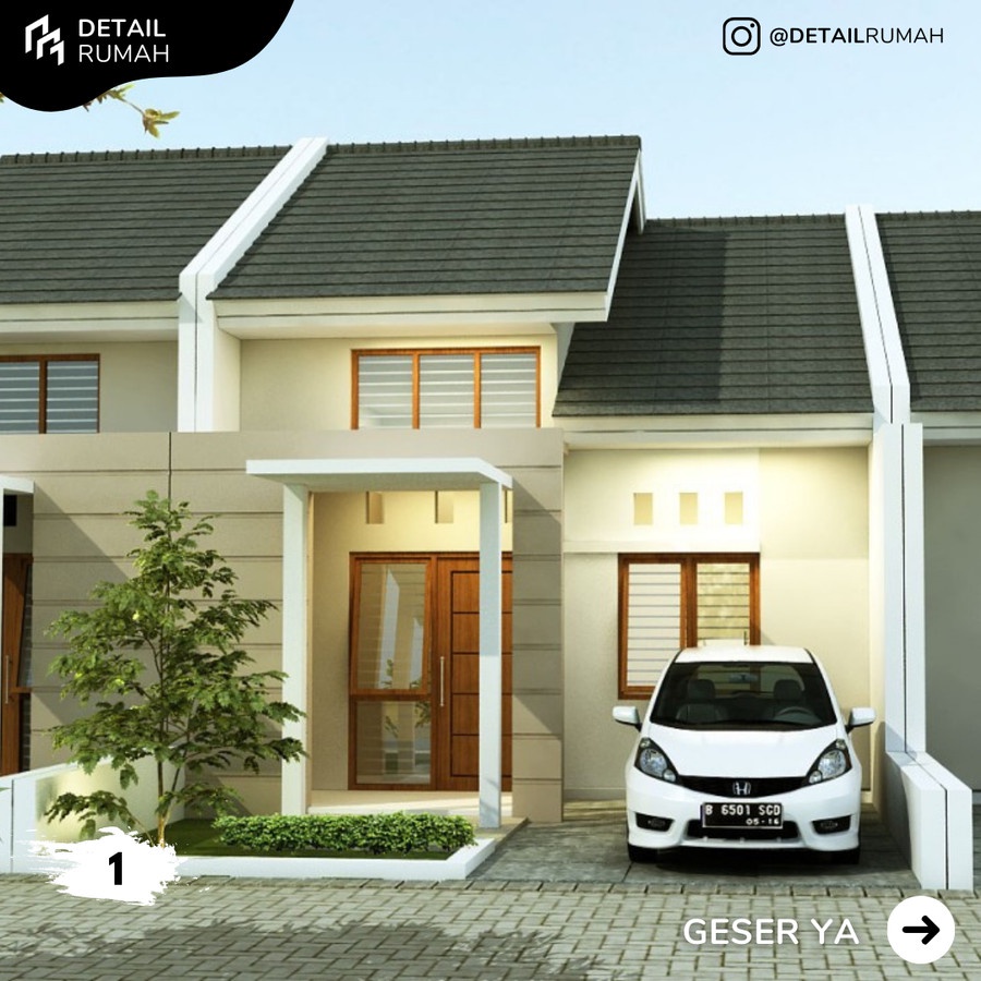 Jual DESAIN RUMAH MINIMALIS TYPE 45 90 X002