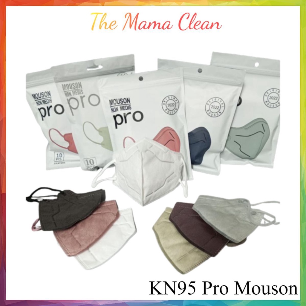 KN95 MOUSON PRO MASK KN95 PRO 5PLY ISI 10 PCS DISPOSABLE FACE MASK ORIGINAL EMBOSS