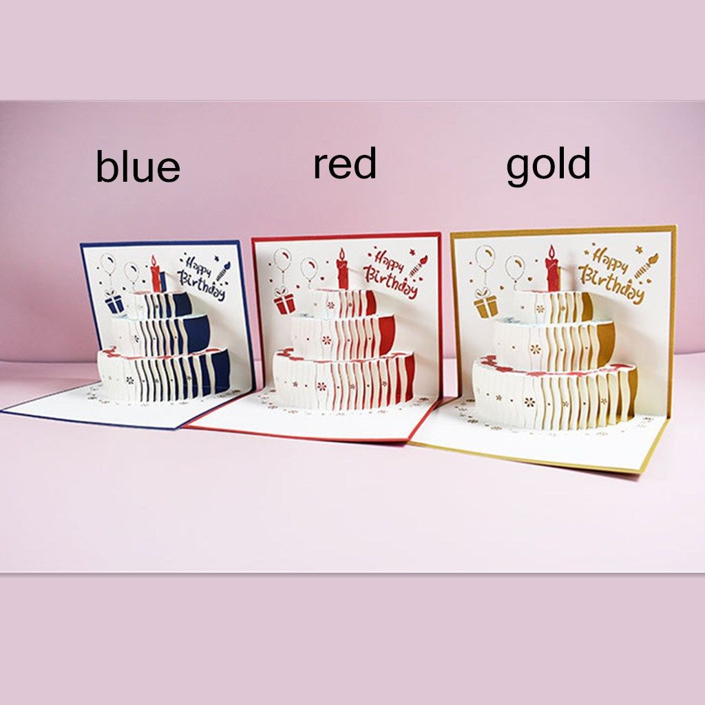Kartu Ucapan Pop Up 3d Warna-Warni Dengan Amplop Untuk Pesta Ulang Tahun