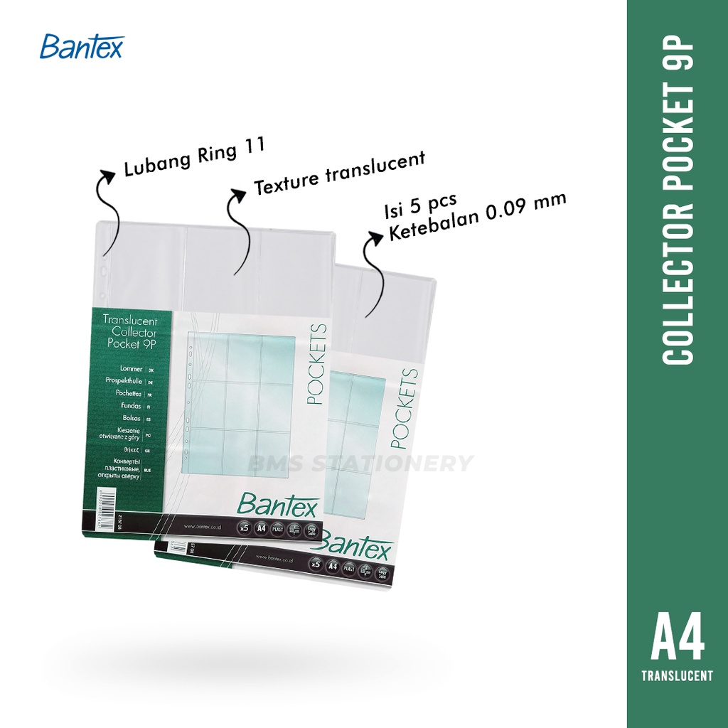 

[BMS Tangerang] Bantex Collector Pocket A4 9P / Pocket Sleeve Photo Card Translucent #2157 08