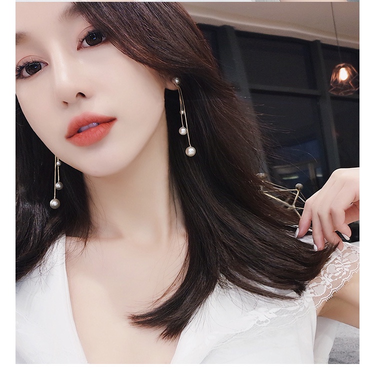 Korea baru trendi panjang temperamental peri Mutiara rumbai anting-anting internet influencer anting