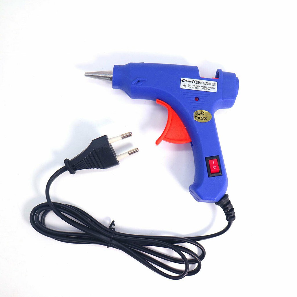 Alat Lem Tembak Langsung Pakai Mini Electric Heating Temperature Hot Melt Glue Gun ON OFF 220V 20W