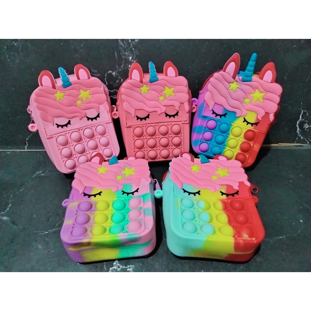 Tas Selempang Anak Po It Bag POP IT UNICORN Dompet Mini Tas Viral Anak
