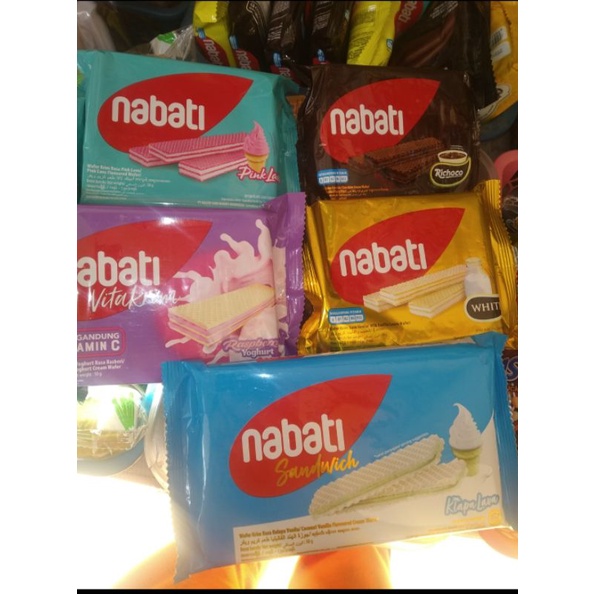 

nabati wafer keju, wafer coklat, wafer susu, wafer pink lava, dll