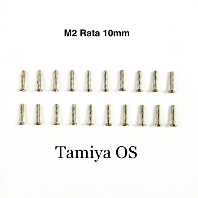 Rep Tamiya Screw M2 / Baut Rata 10 mm - 20 pcs (NS6230) - Baut Tamiya