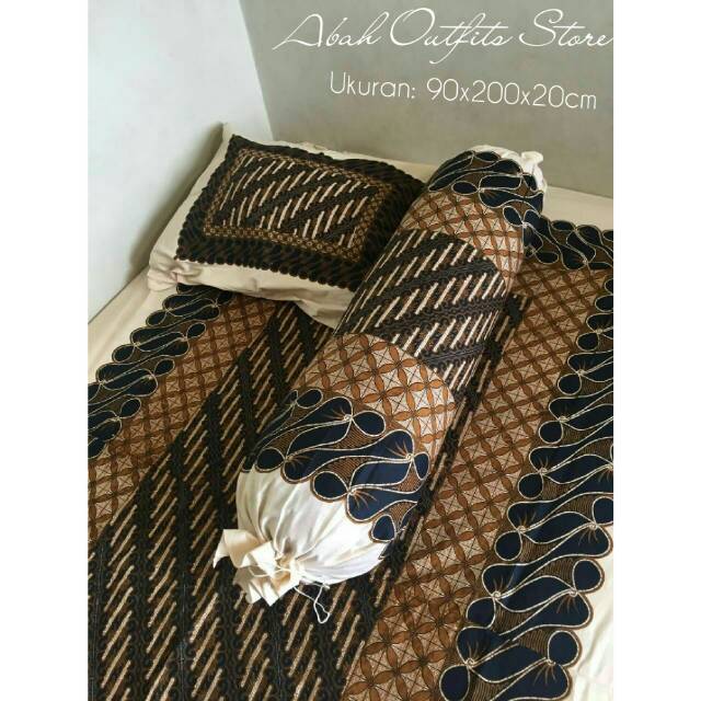 SPREI BATIK  SOGAN COKLAT PUTIH 90X200X20 BATIK  CAP 