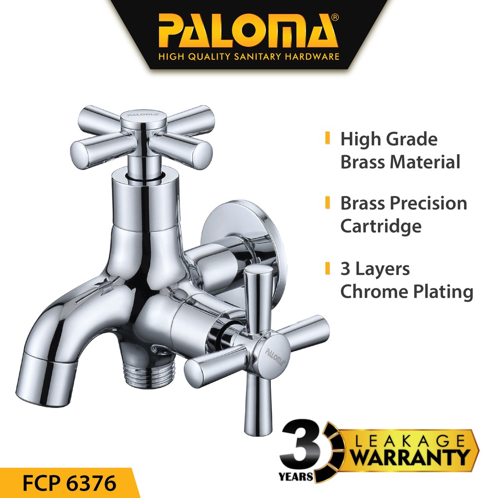 PALOMA FCP 6376 Keran Cabang Shower Bak Mandi Double Tembok Kran Air