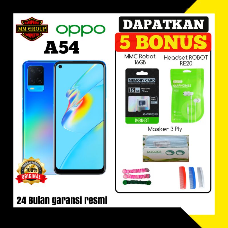 HP OPPO A54 RAM 4/64,4/128 dan 6/128 GARANSI RESMI OPPO INDONESIA