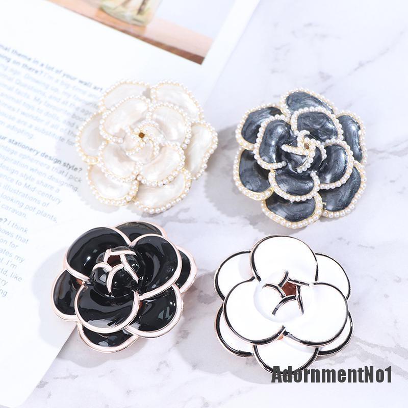 (Adornmentno1) Pin Bros Bunga Camellia Hiasan Mutiara Imitasi