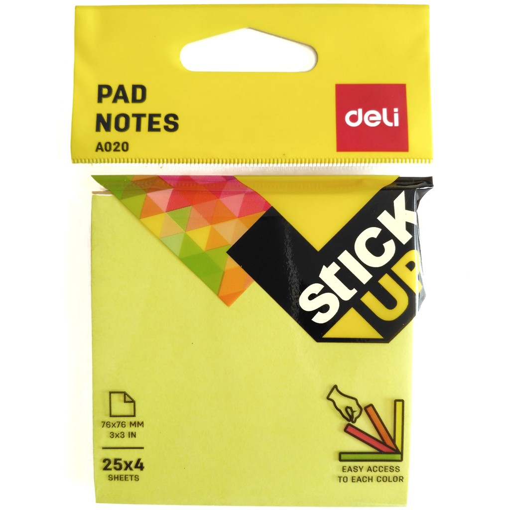 

Stick Note DELI Neon Color A020 3X3" 100Sheets