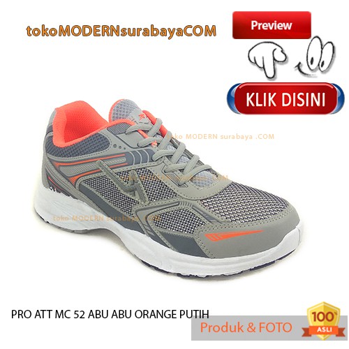 PRO ATT MC 52 ABU ABU ORANGE PUTIH sepatu pria sneakers kets