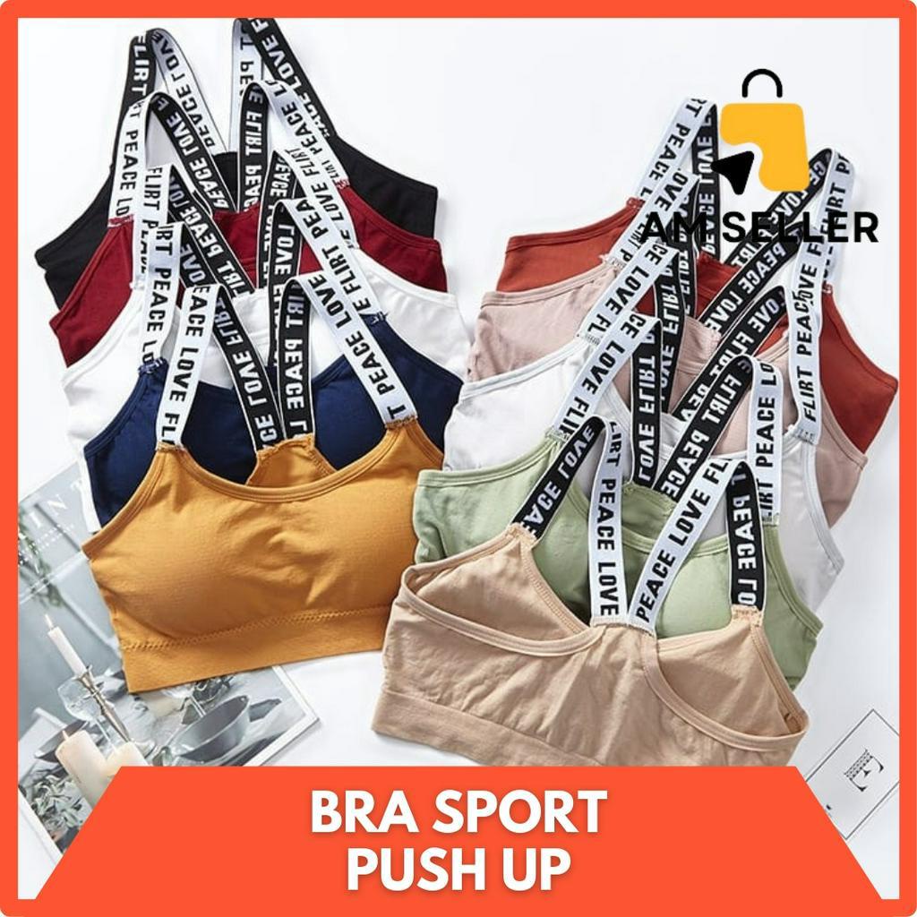 BH Sport BRA Push UP Joging Yoga Gym Pakaian Dalam Wanita Olahraga Push UP Seamless