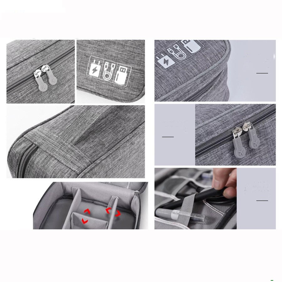 Trend-TRAVEL POUCH ORGANIZER CABLE GADGET BAG TAS KABEL CHARGER USB HP IPAD