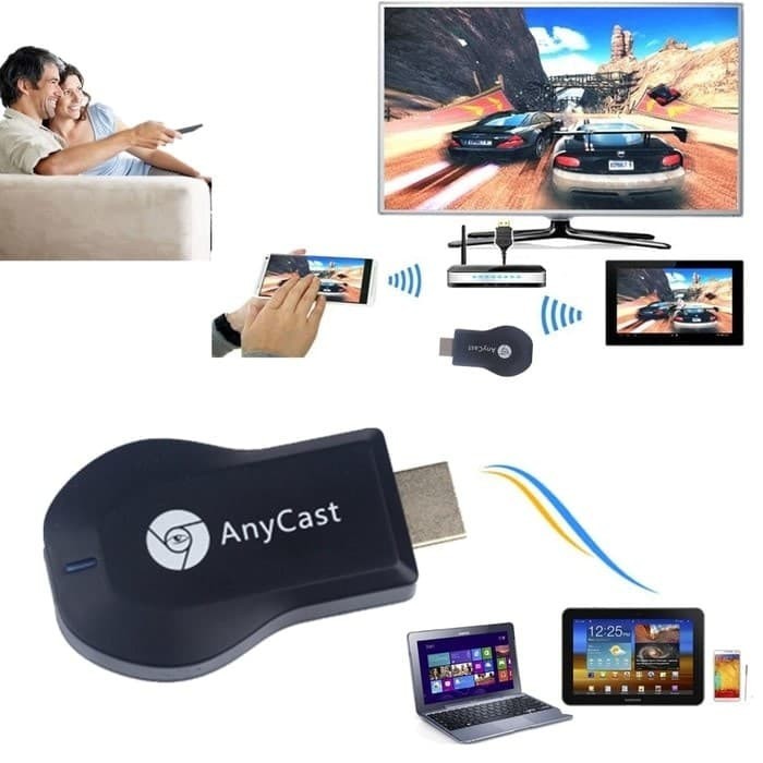 Dongle Anycast dongle HDMI WIFI display receiver TV original SEGEL100% - Hitam