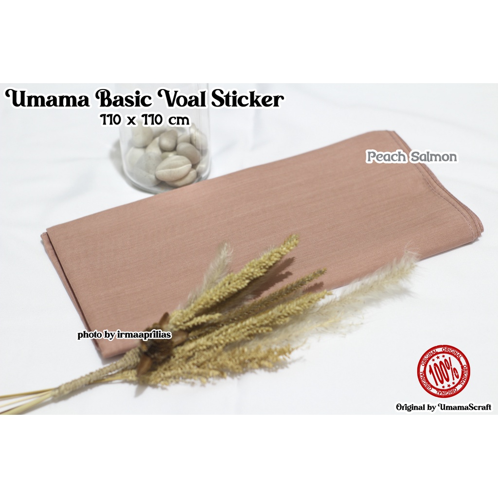 Hijab Basic Voal Umama Jilbab Segi Empat Polos Umama Kerudung Polos Segi Empat Part 2-PEACH SALMON