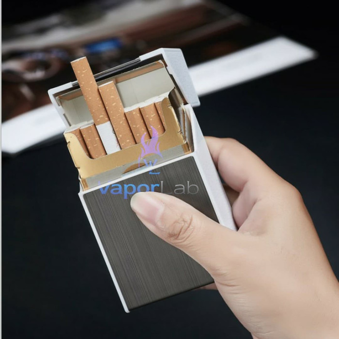kotak box tempat rokok korek usb elektrik cigarette case lighter A6 - 9598- GOLD