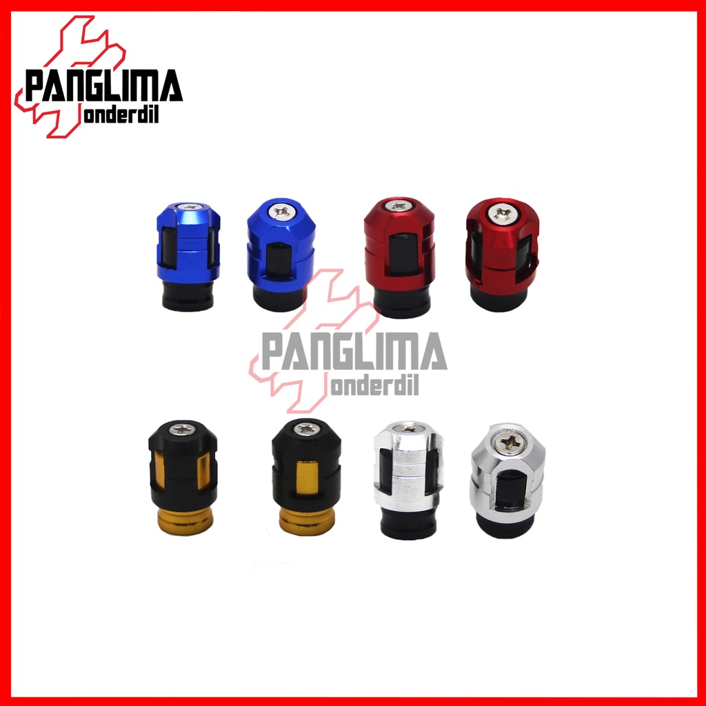 Tutup Pentil Variasi Alumunium CNC Motor Mobil Sepeda Merah-Silver-Putih-Biru Bikers-Biker Full