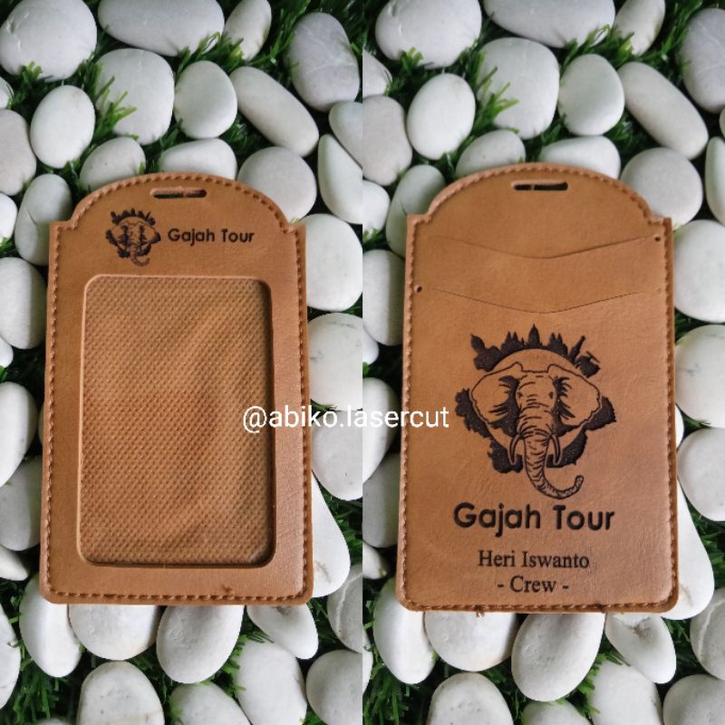 

Name Tag / ID Card Holder kulit Tali Gantungan FREE GRAFIR Custom Nama / logo Perusahaan