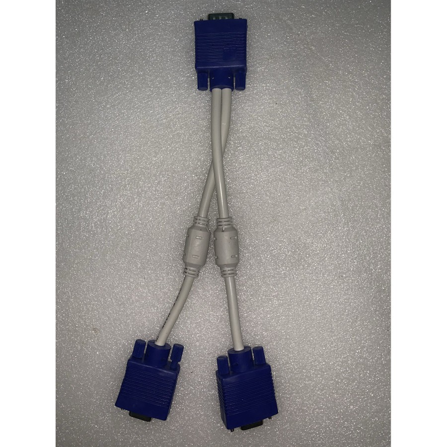 KABEL VGA SPLITTER 1-2 / KABEL VGA CABANG 1 MALE - 2 FEMALE