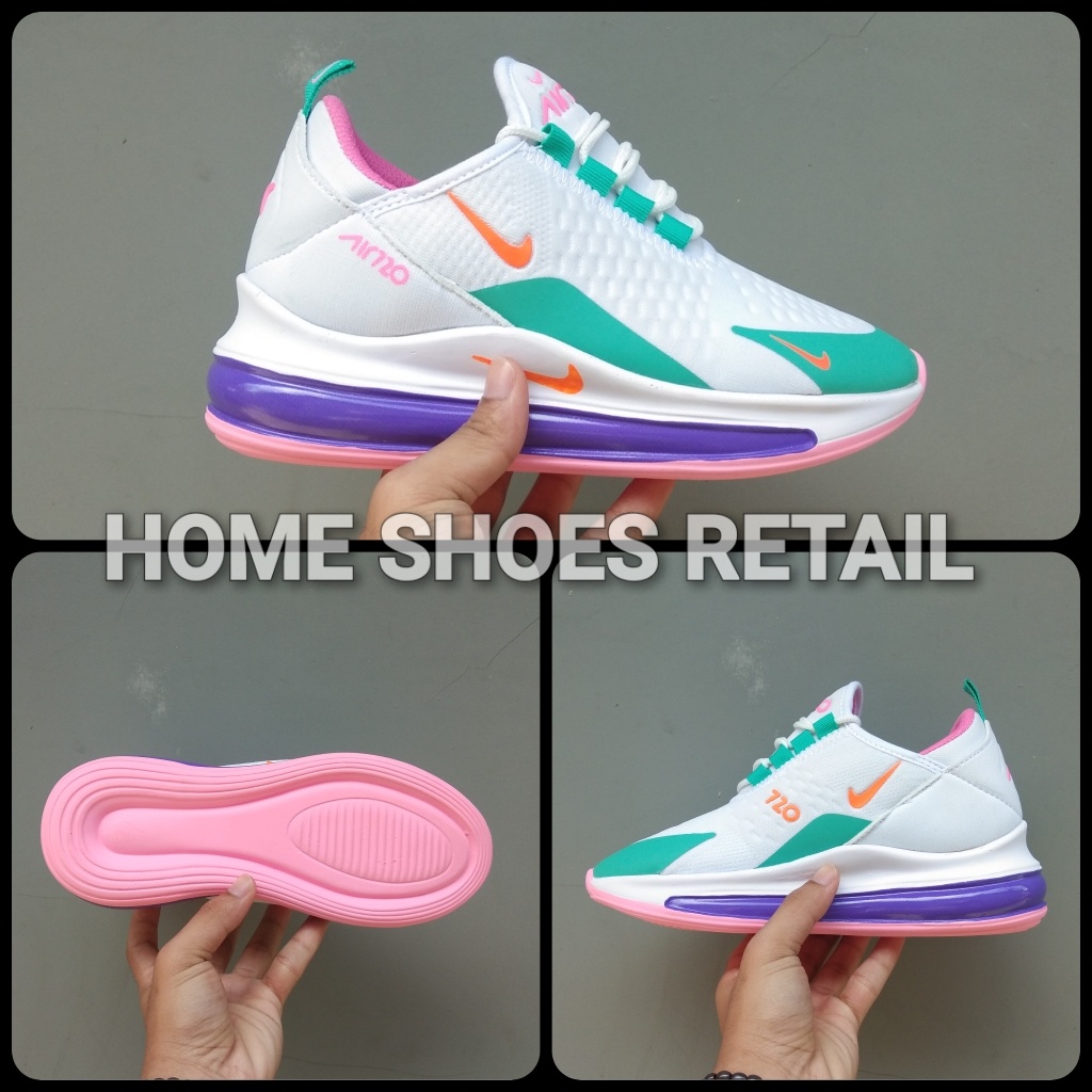 sepatu senam zumba wanita nie_airmx_720 grade ori import vietnam sneakers women-PUTIH RAINBOW