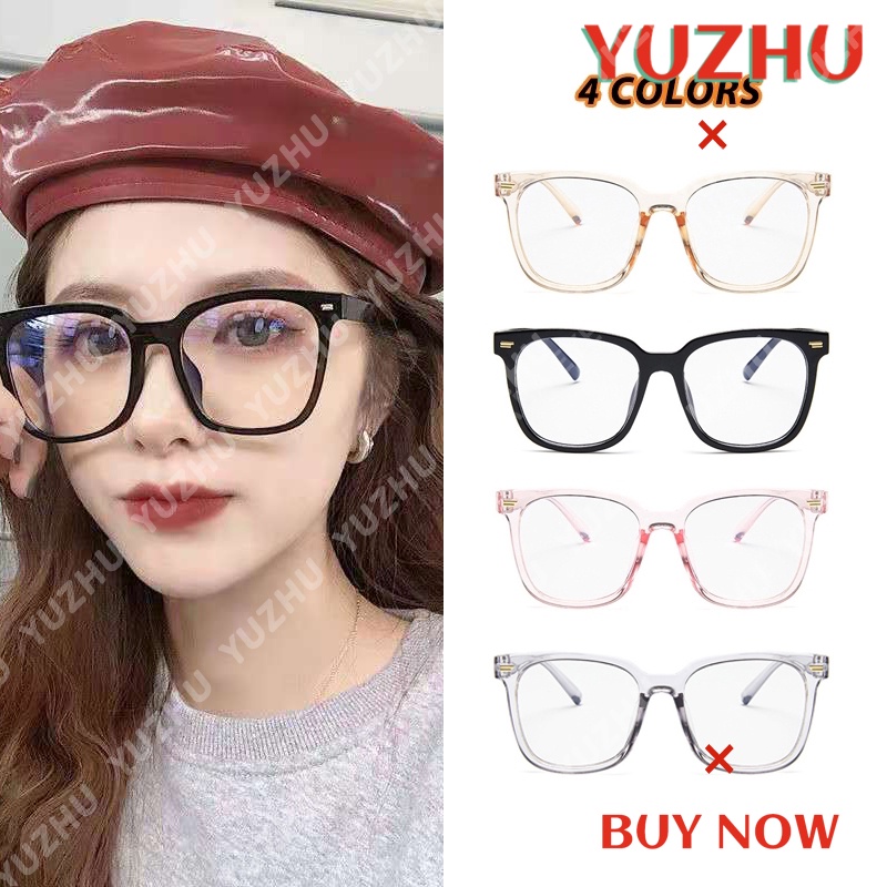 （YUZHU）Bayar di Tempat Kacamataminus 0°~-400° Anti Biru Kacamata Wanita Square Frame Kacamata Anti Radiasi Eyeglasses