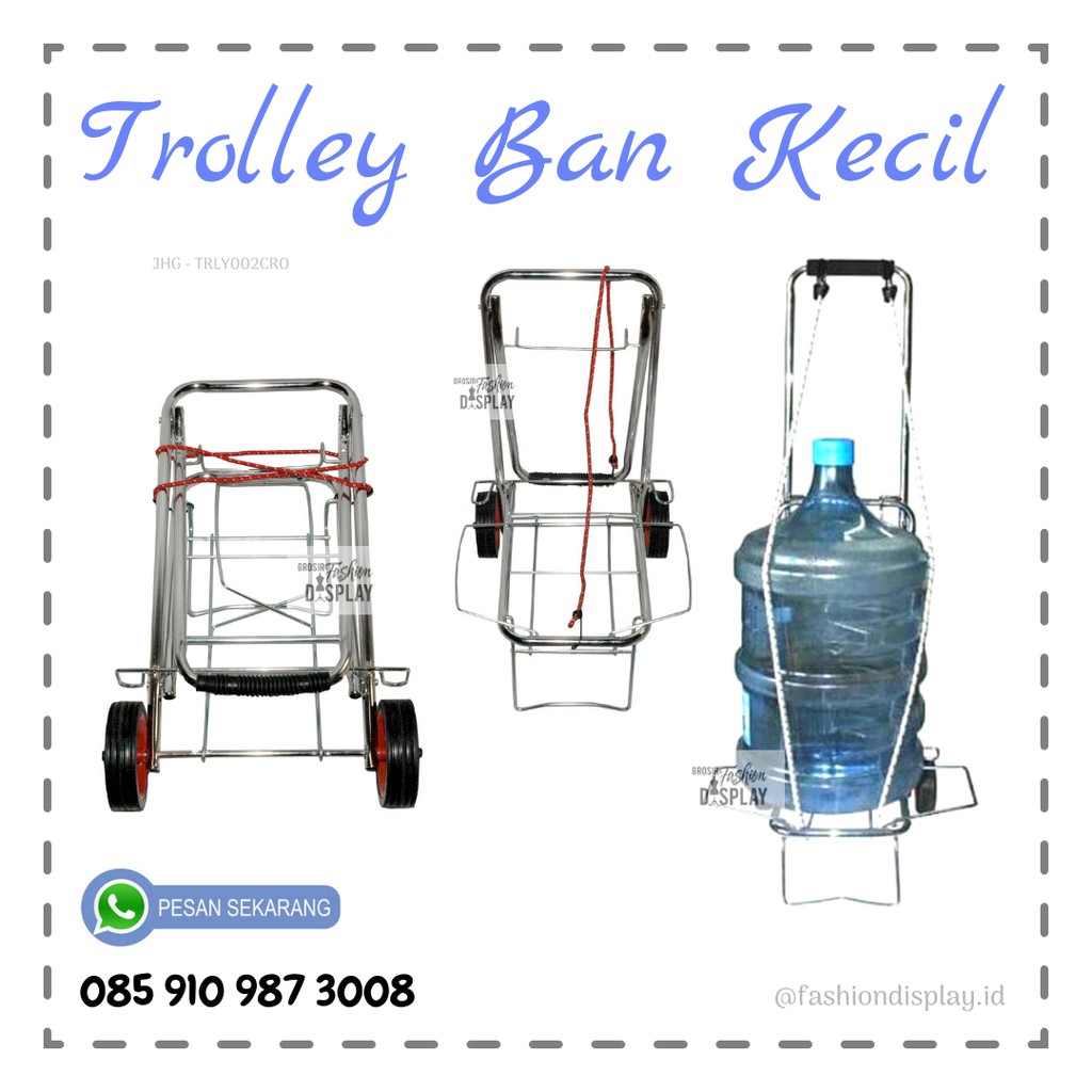 Trolley Ban Kecil Croom/Trolley Troli Roda Barang/Trolly Barang Bahan Besi-BH