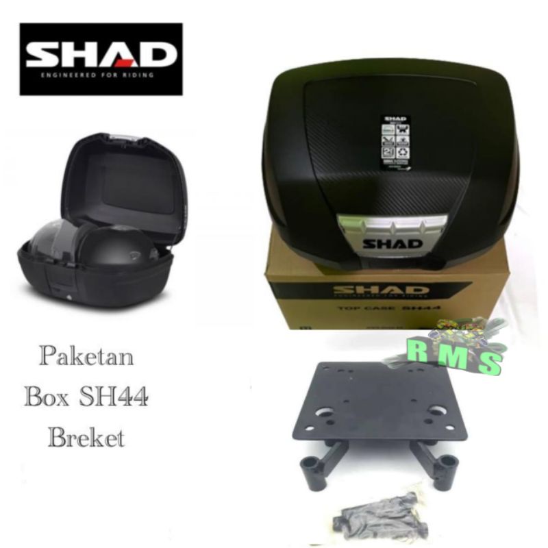 Box SHAD Top Box SHAD 44 SH44 liter Cover Carbon + Bracket Breket Box Motor PCX 150 / PCX 160