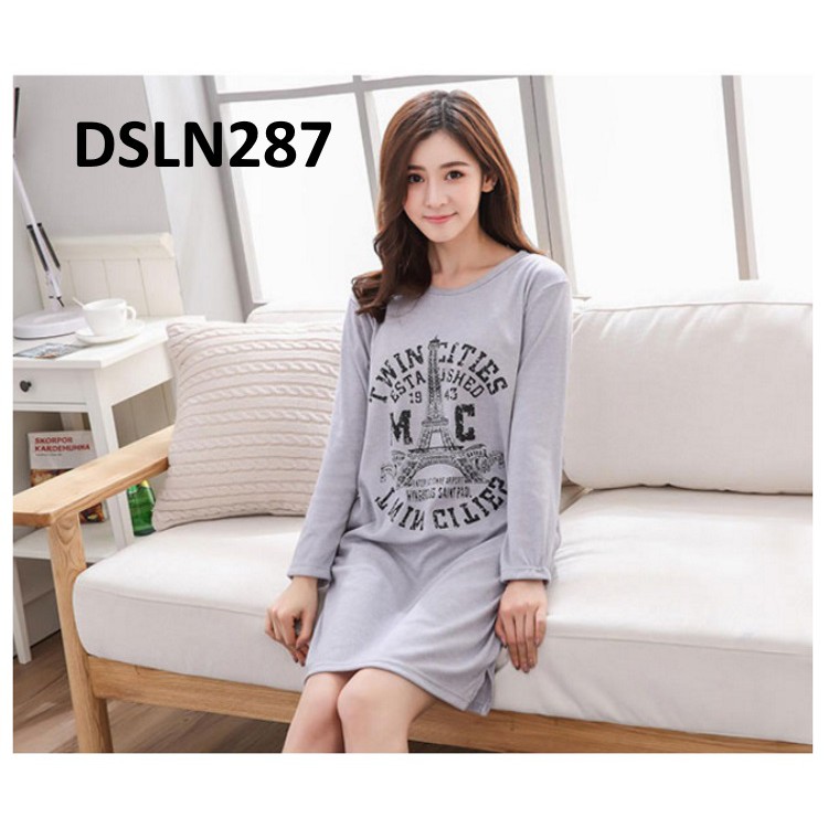 Daster Lengan Panjang Eiffel Grey