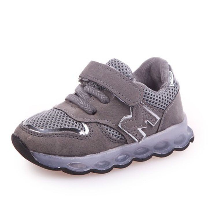 Sepatu Anak / LED Silver Lining Shoes - Grey