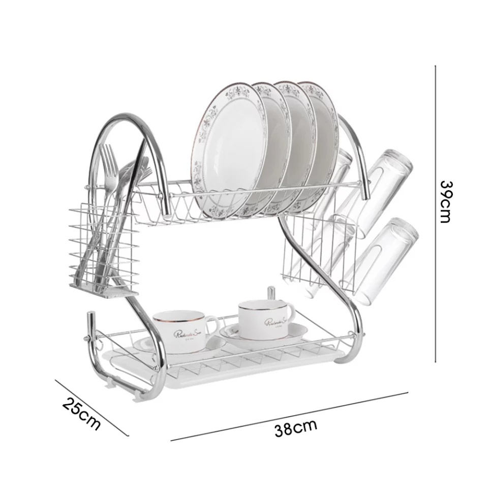 Rak piring minimalis stainless rak dapur serbaguna 2 susun / Rak Stainless Steel 2tingkat 3340 3350P