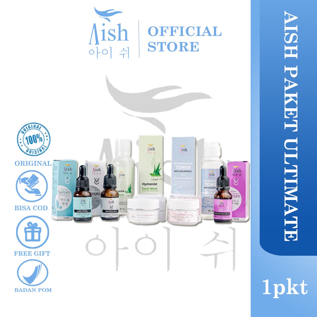 AISH Korean Serum Paket Skincare 100% Original BPOM - Mencerahkan Melembabkan Dan Menghilangkan Flek