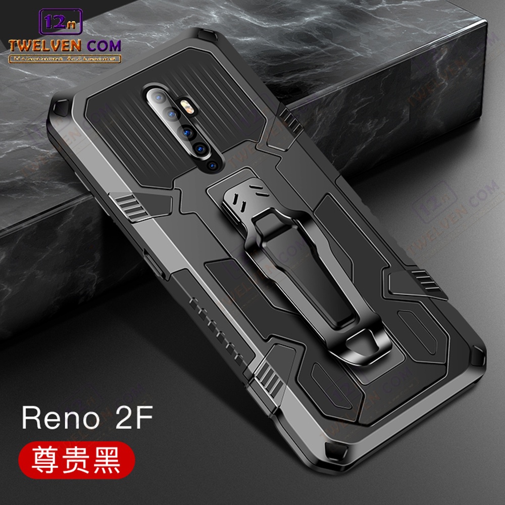 Case Shockproof Oppo Reno 2F Armor Hardcase Stand Clip