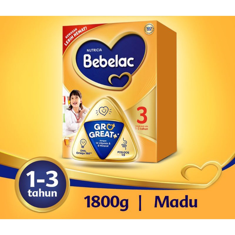 BEBELAC 3 MADU 1800 G SUSU PERTUMBUHAN ANAK BUBUK