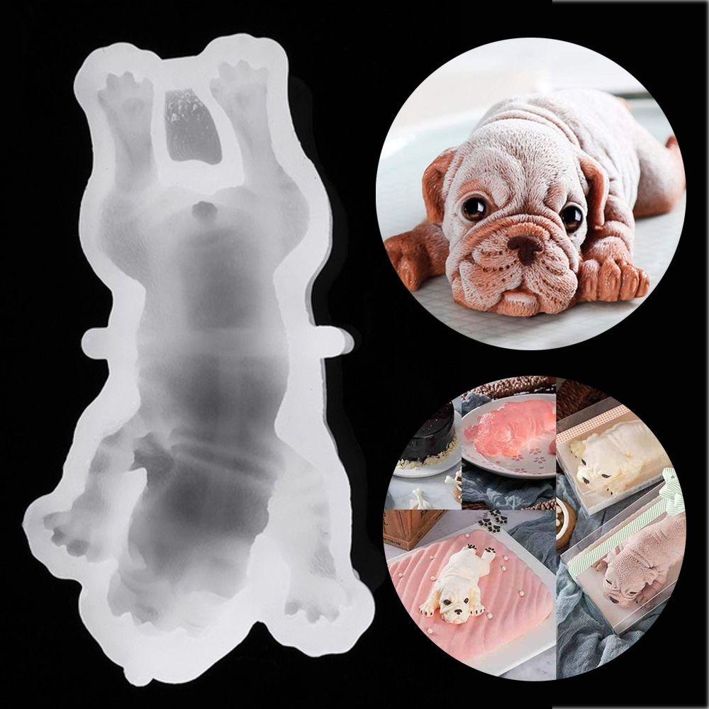 Populer Cetakan Silikon Anjing 3D Kartun Alat Dekorasi Kue Sugar Craft Mousse Cake
