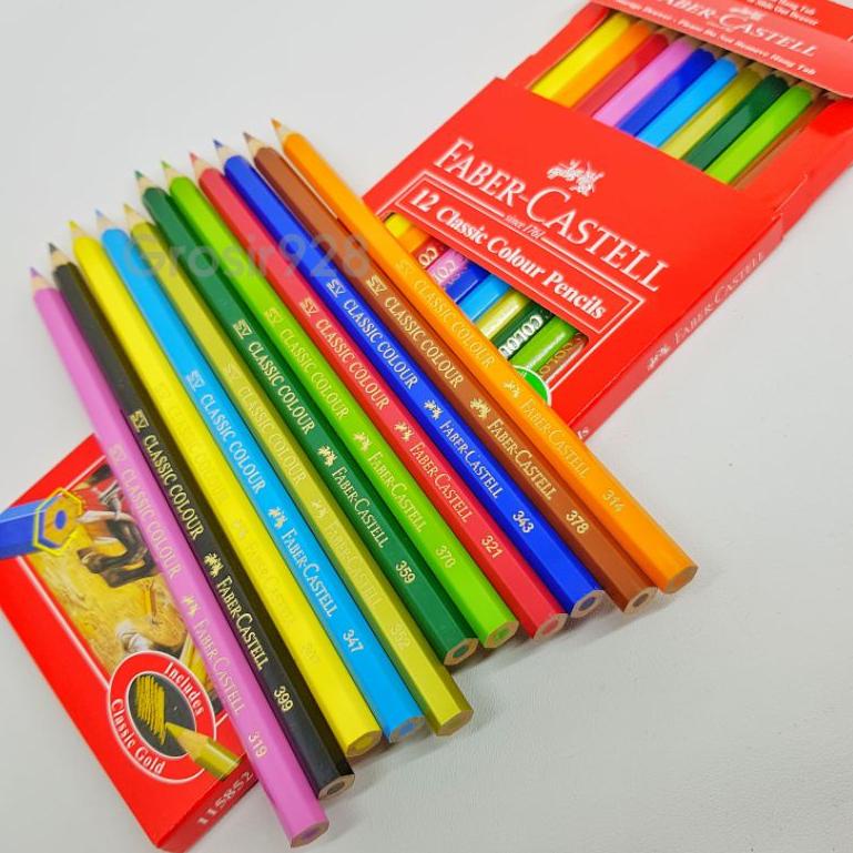 

(V7G1).. Faber Castell 12 Classic Colour Pencil / Pensil Warna PANJANG //Tidak@mahal