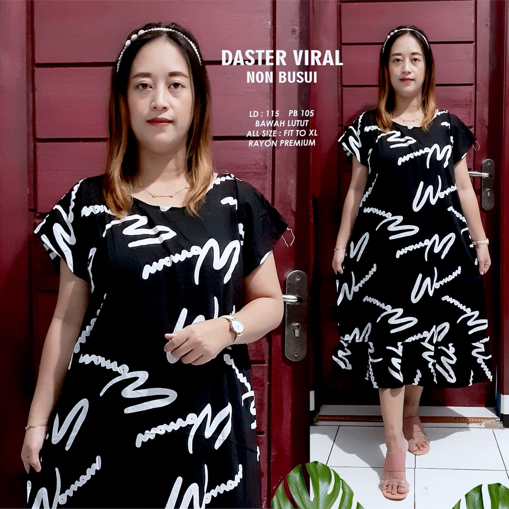 DASTER RUFFLE | DASTER VIRAL MOTIF | DASTER KEKINIAN | DASTER RAYON MURAH BAWAH LUTUT NON BUSUI-MOTIF 13