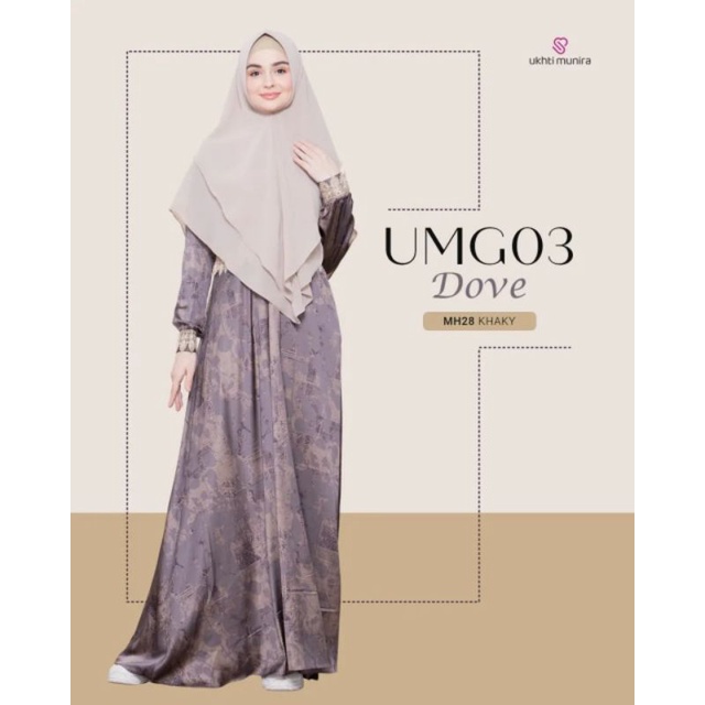 Gamis Syari UMG03 Ukhti Munira Gamis Brown Armani Lembut Halus Ringan Adem Dengan Kombinasi Renda Im