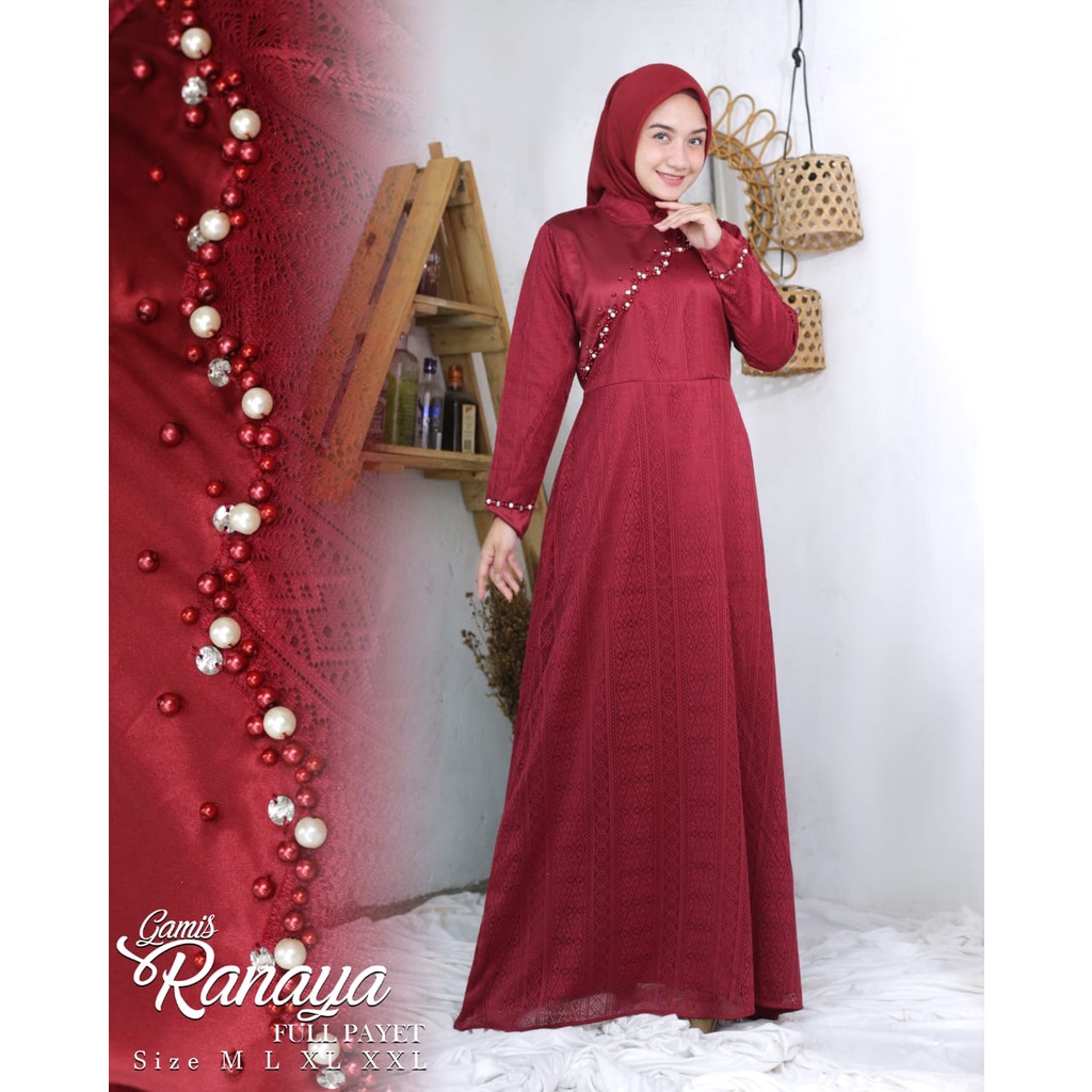 Gamis Brukat Kanaya NK/ Kebaya Gamis Pesta Mewah / Dress Brokat