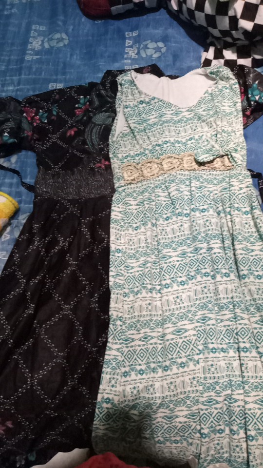 Maura Cople - Sania Ruffle Batik Cople Jazzy Gamis Syari -gamis Kerah Jazz