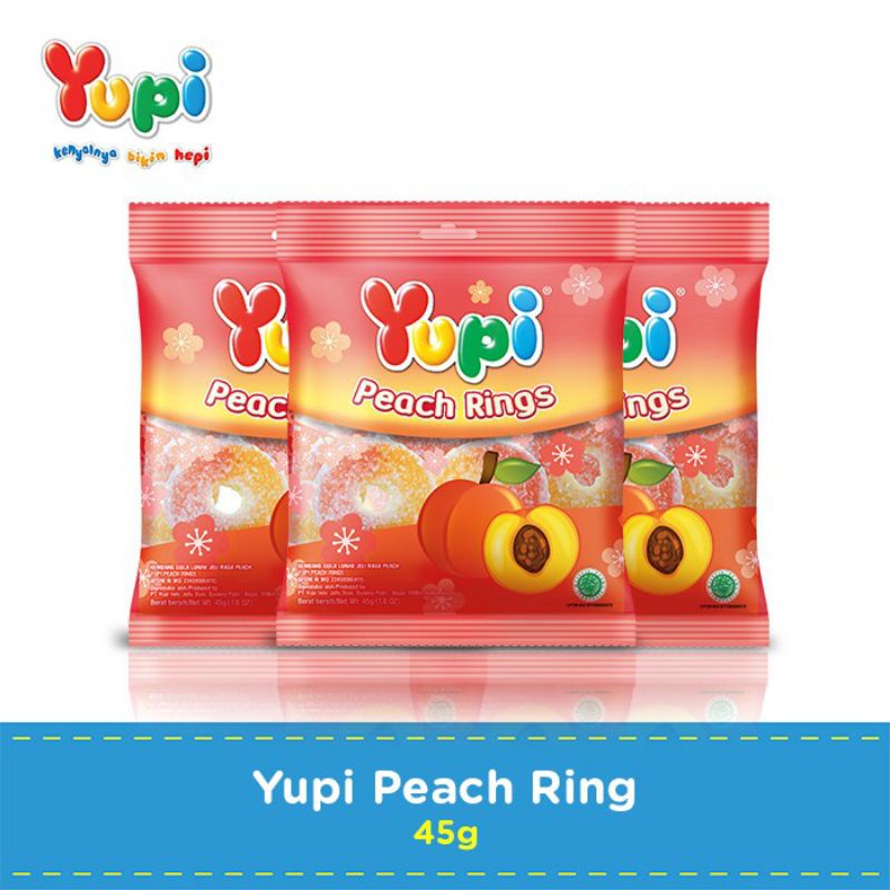 

Yupi Peach Ring 45gram