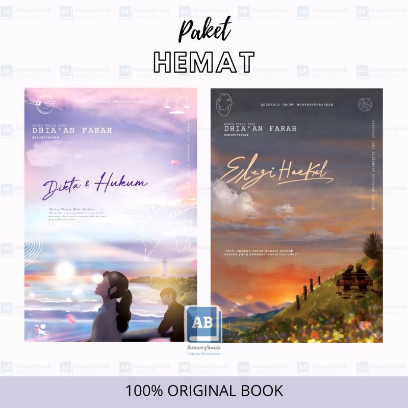 Ready Stock Novel Elegi Haekal & Dikta dan Hukum by Dhia'an Farah (100% Original)