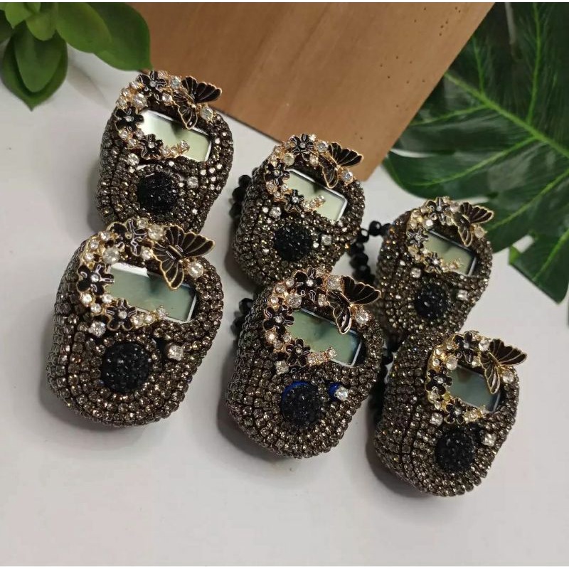 tasbih digital swarovski silver hitam series