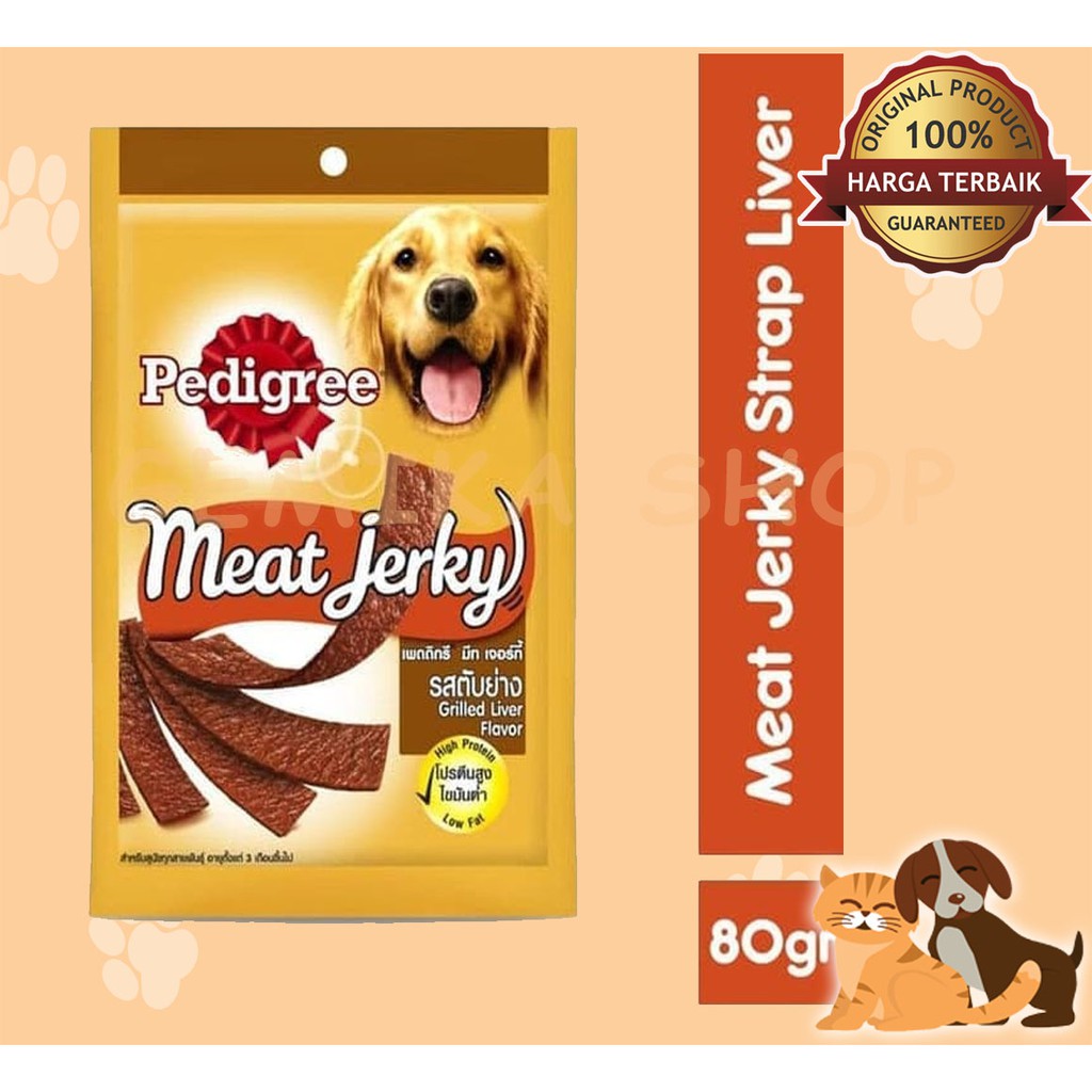 PEDIGREE MEAT JERKY GRILLED LIVER PIPIH 80GR - SNACK ANJING